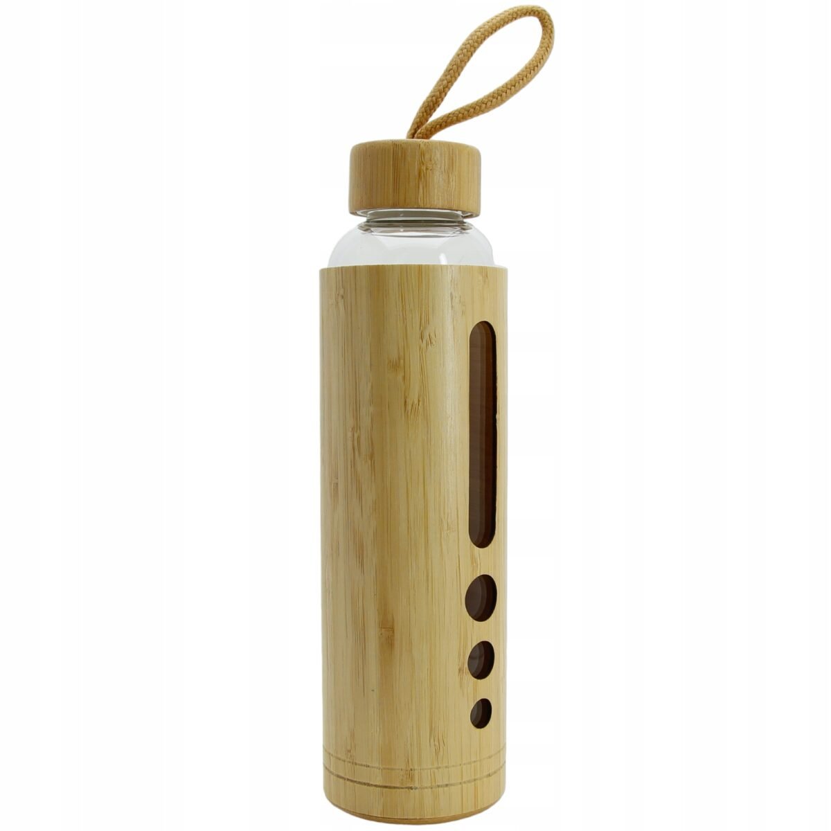 BIDON BUTELKA SZKLANA EKO SZCZELNA NA WODĘ NAPÓJ BAMBUSOWE ETUI 550 ml