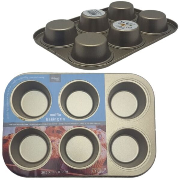 BLACHA FORMA DO PIECZENIA MUFFINEK BABECZEK NA 6 CIASTECZEK JEDNOCZEŚNIE