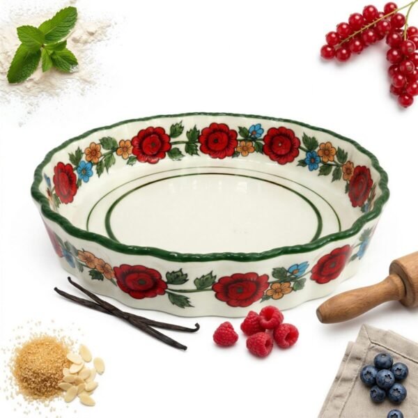CERAMICZNA FORMA DO PIECZENIA TARTY CIASTA ŻAROODPORNA 25CM 1,5L HALINKA