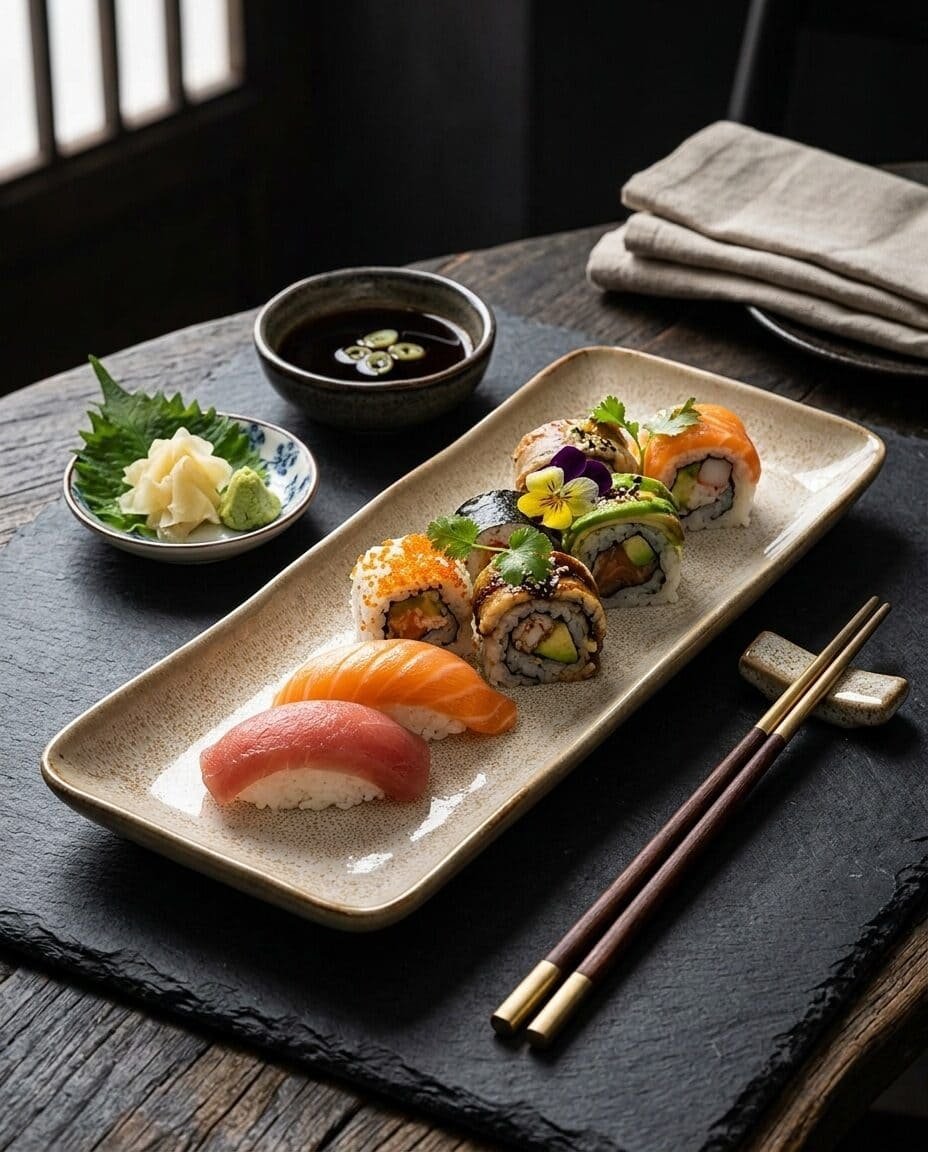 CERAMICZNY TALERZ DO SUSHI PÓŁMISEK PROSTOKĄTNY 28x10cm DO SERWOWANIA DAŃ, zdjęcie 12