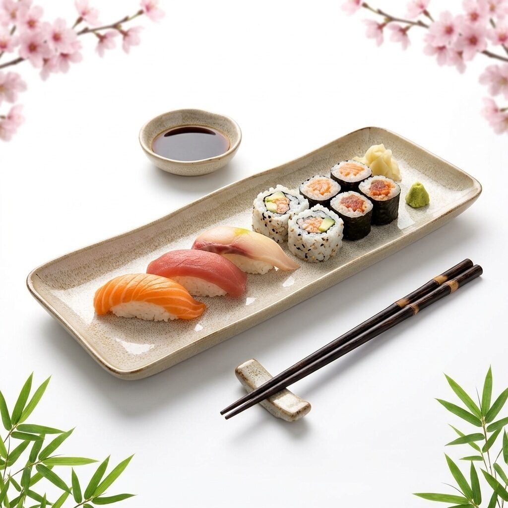 CERAMICZNY TALERZ DO SUSHI PÓŁMISEK PROSTOKĄTNY 28x10cm DO SERWOWANIA DAŃ, zdjęcie 1
