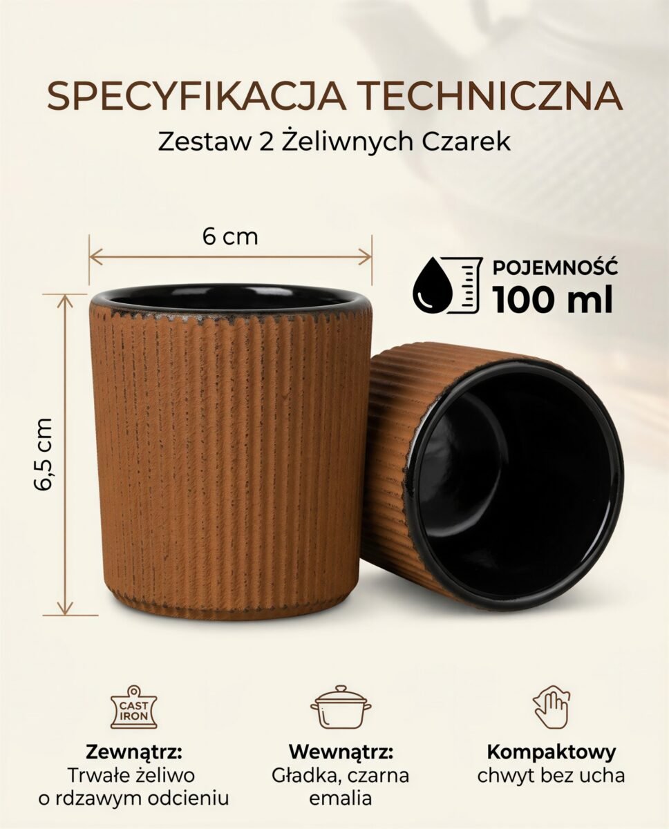 CZARKI FILIŻANKI ZESTAW DO PODAWANIA HERBATY I ZIÓŁ100 ML 2 sztuki BRĄZOWE, zdjęcie 9