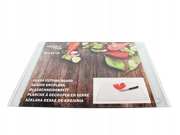 DESKA KUCHENNA DO KROJENIA SZKLANA PRZEZROCZYSTA 25 x 35 cm
