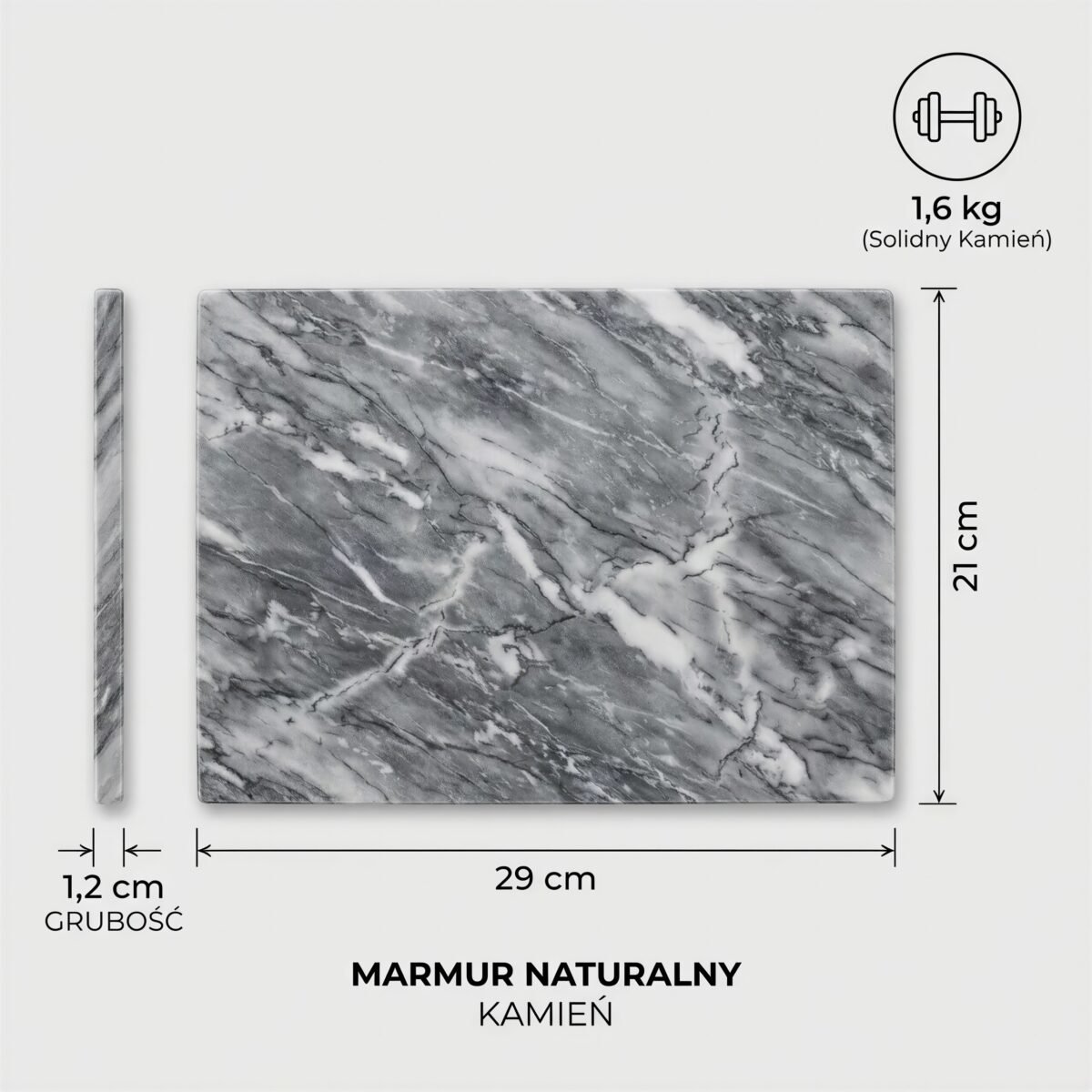 DESKA MARMUROWA KAMIENNA DO SERWOWANIA PODAWANIA DAŃ 21×29 CM NATURALNA, zdjęcie 11