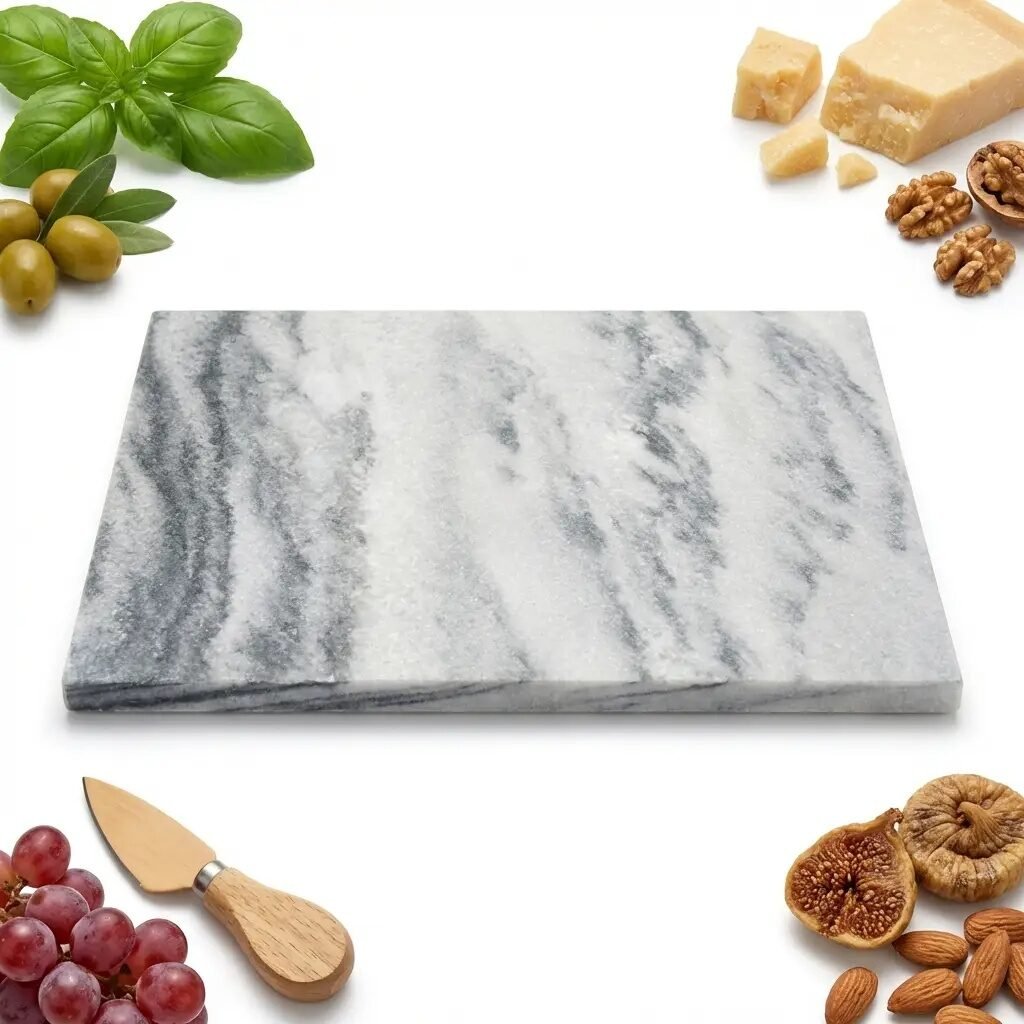 DESKA MARMUROWA KAMIENNA DO SERWOWANIA PODAWANIA DAŃ 21×29 CM NATURALNA, zdjęcie 14