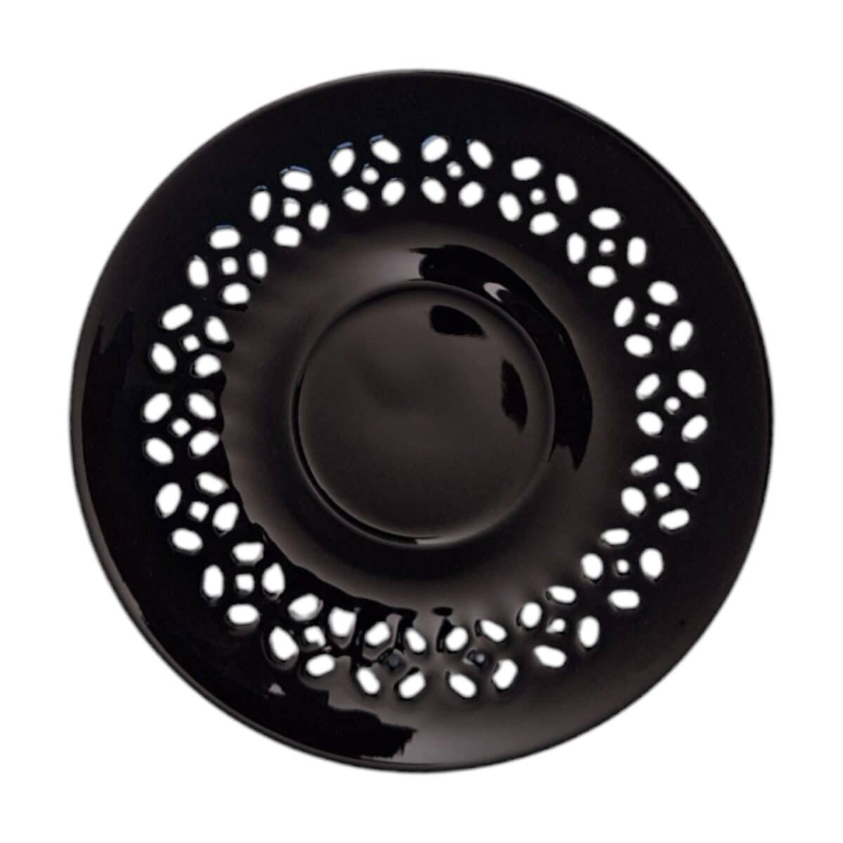 FILIŻANKA CERAMICZNA CZARNA 260ml ZE SPODKIEM AŻUROWYM DO KAWY HERBATY, zdjęcie 5