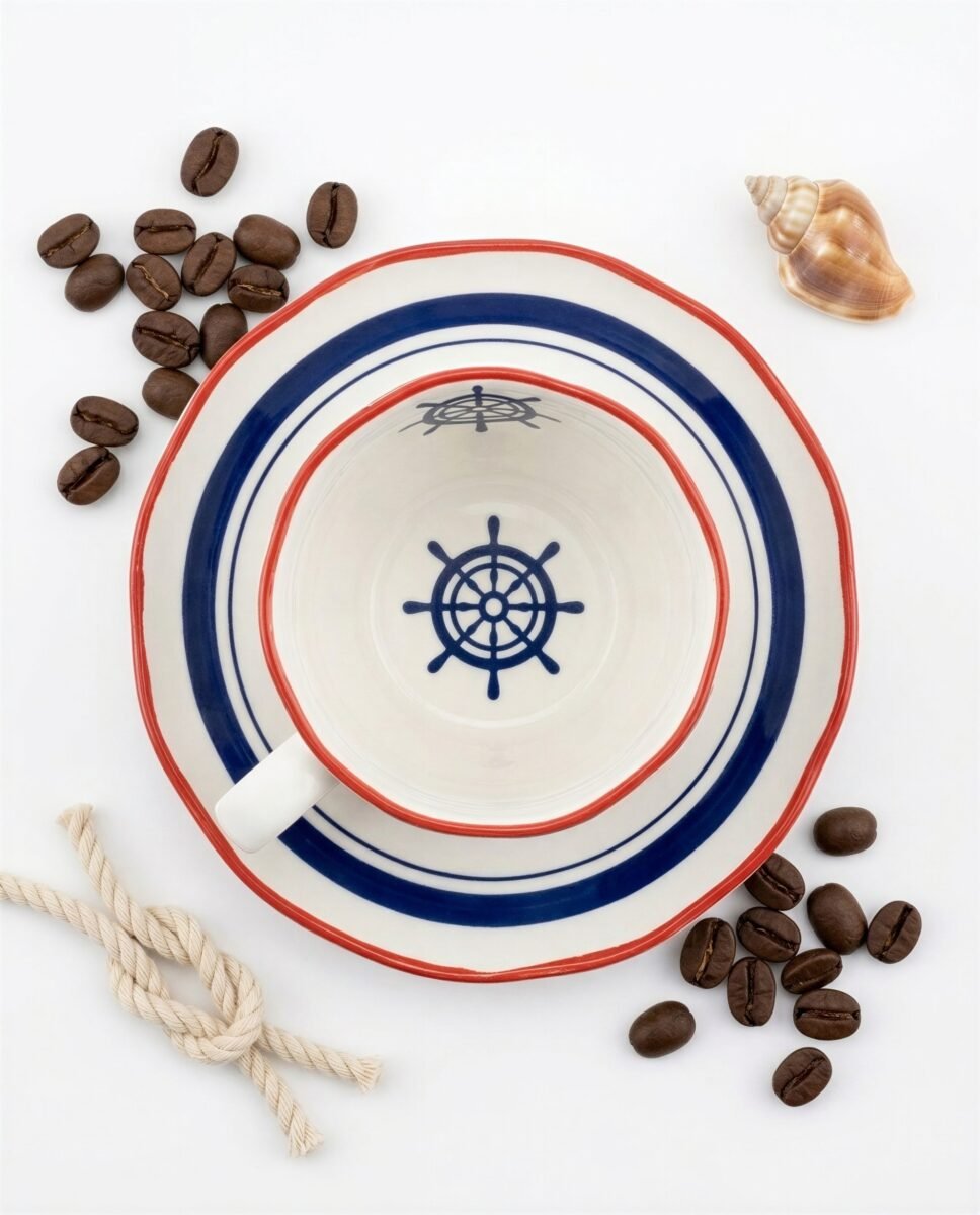 FILIŻANKA ZE SPODKIEM DO KAWY ESPRESSO CERAMICZNA 120ml ZESTAW KAWOWY DLA 1, zdjęcie 4