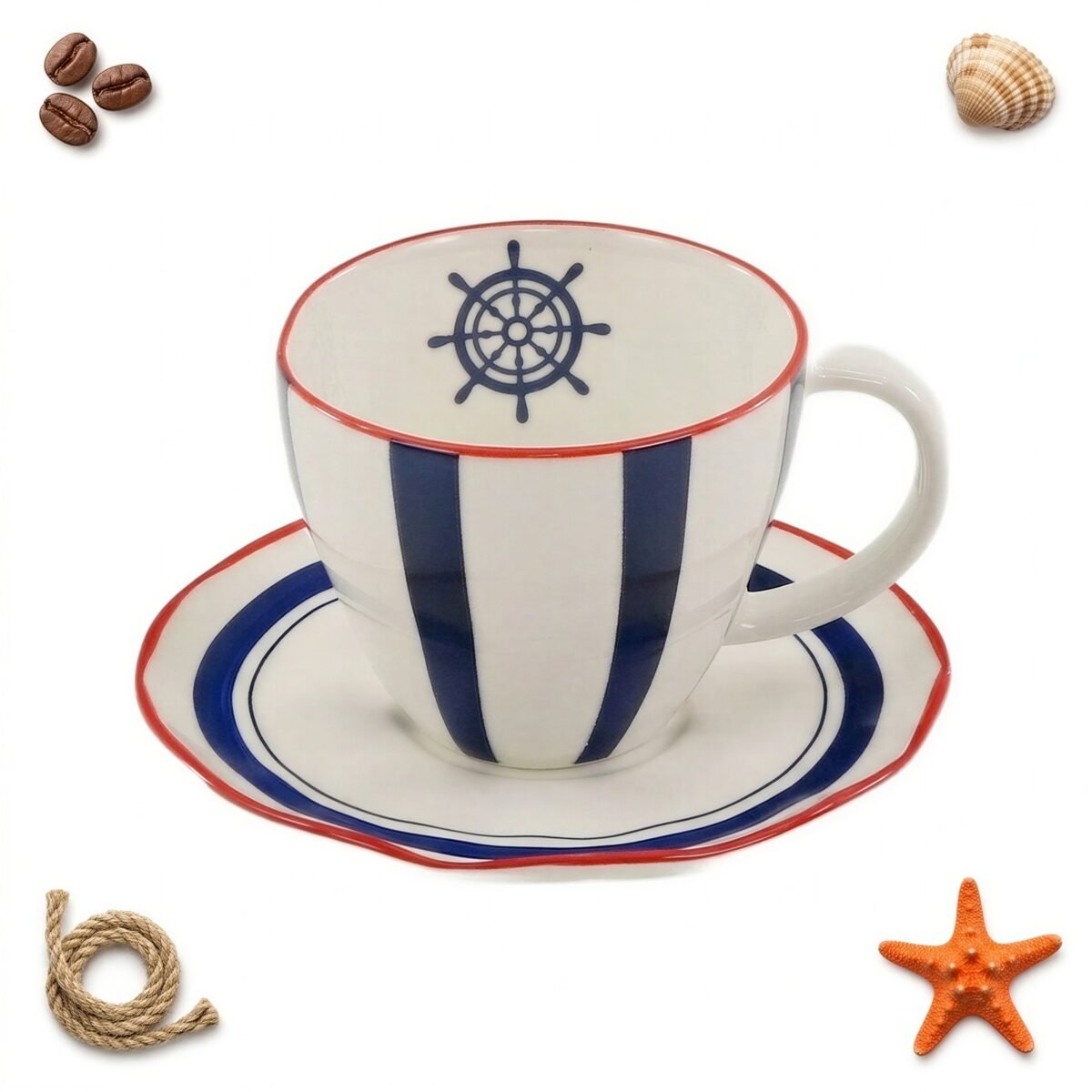 FILIŻANKA ZE SPODKIEM DO KAWY ESPRESSO CERAMICZNA 120ml ZESTAW KAWOWY DLA 1, zdjęcie 1