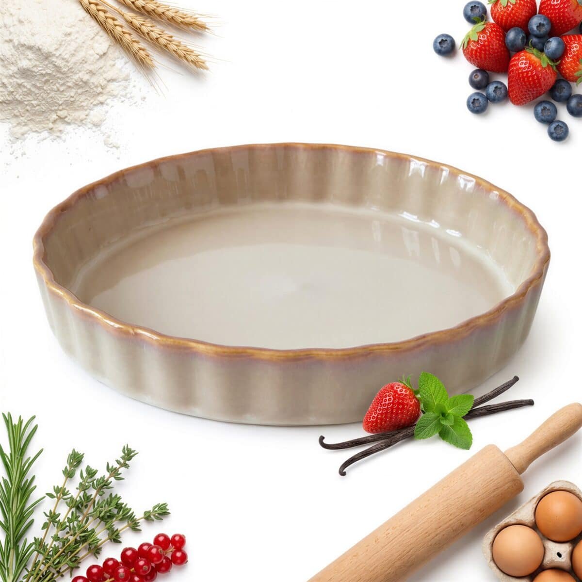 FORMA DO PIECZENIA TARTY CIASTA MAZURKA CERAMICZNA Ø26 CM ŻAROODPORNA, zdjęcie 16