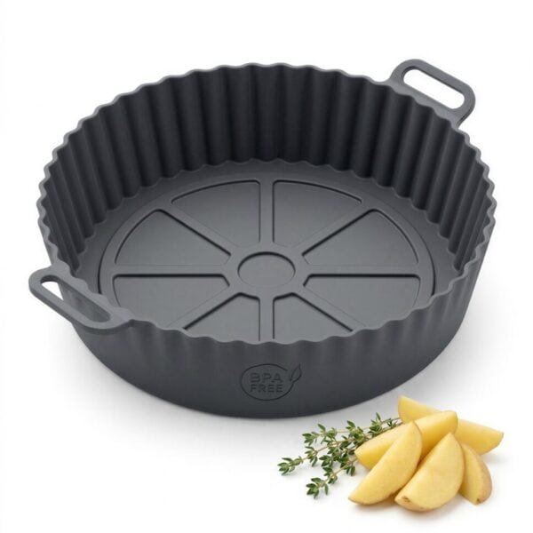 FORMA SILIKONOWA DO AIR FRYER WKŁAD FRYTKOWNICY BEZTŁUSZCZOWEJ 22 CM