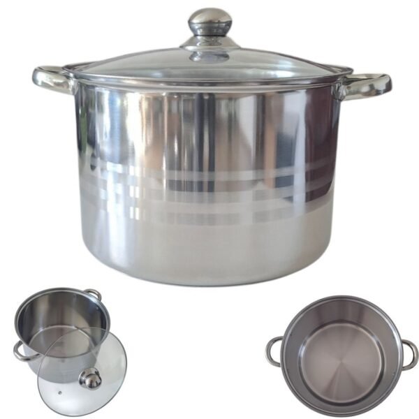 GARNEK STAL NIERDZEWNA 28 cm GAR 12,5L DO GASTRO Z POKRYWKA METALOWA