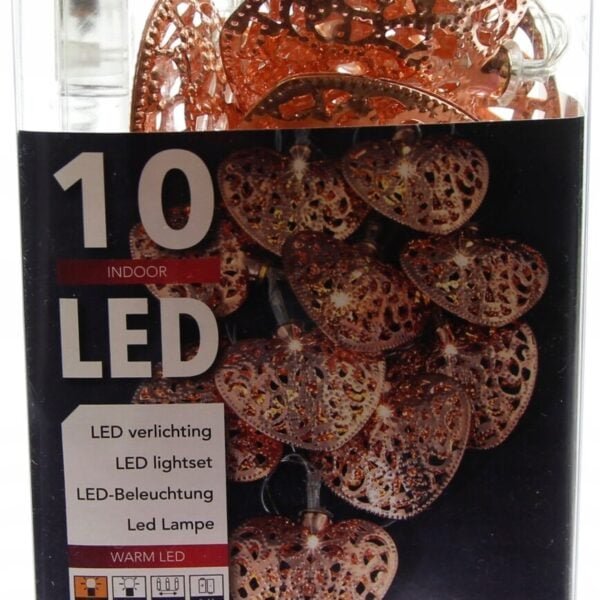 GIRLANDA ŚWIETLNA SERCA 10 LAMPEK LED