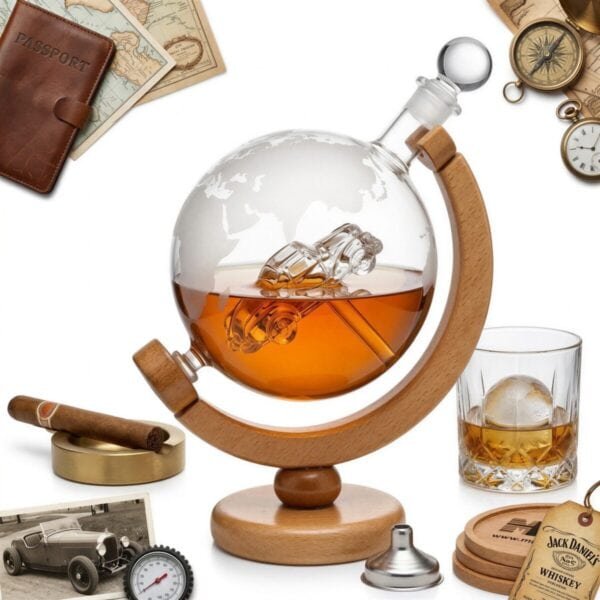 KARAFKA GLOBUS DO WHISKY NA ALKOHOL ZESTAW 600 ML