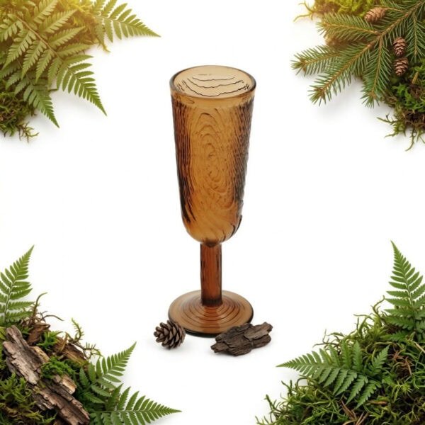 KIELISZEK DO SZAMPANA WODY WINA 150 ML BRĄZOWY SZKŁO DO ZMYWARKI Ø6 CM 19cm