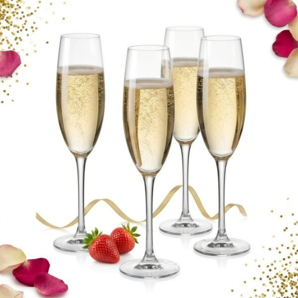 KIELISZKI DO SZAMPANA PROSECCO SZKLANE ZESTAW 4 SZT 190 ML