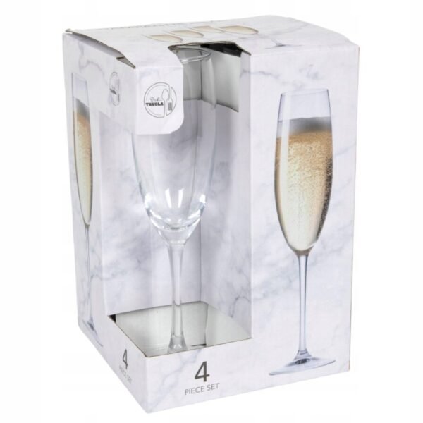 KIELISZKI DO SZAMPANA Prosecco ZESTAW 4 KIELISZKÓW WYSOKICH 190 ml KOMPLET