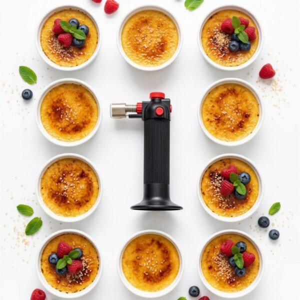 KOKILKI x8 FOREMKI 200 ML DO ZAPIEKANIA PALNIK DO CREME BRULEE ZESTAW 9 EL