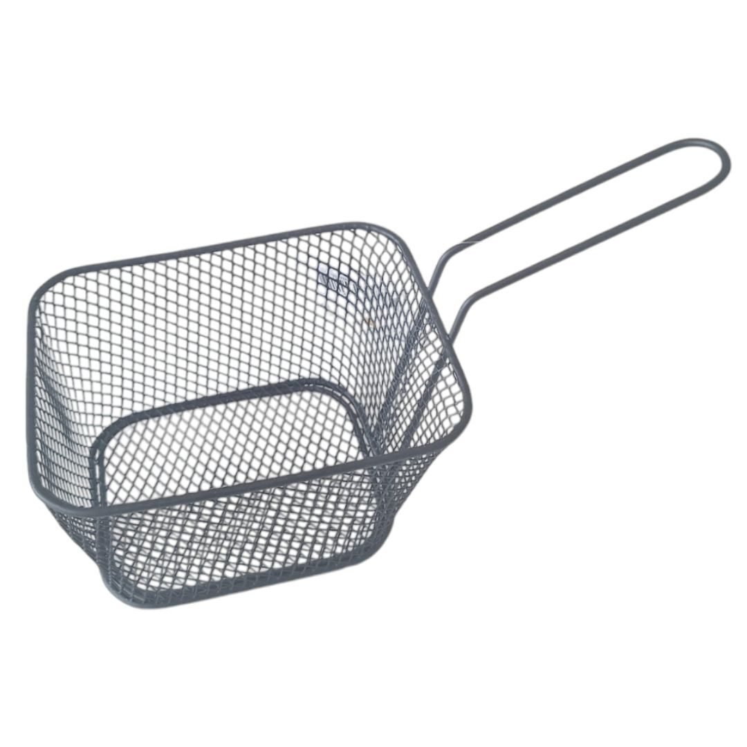 KOSZYCZEK DO SERWOWANIA FRYTEK PRZEKĄSEK MINI STALOWY KOSZYCZEK CZARNY, zdjęcie 6