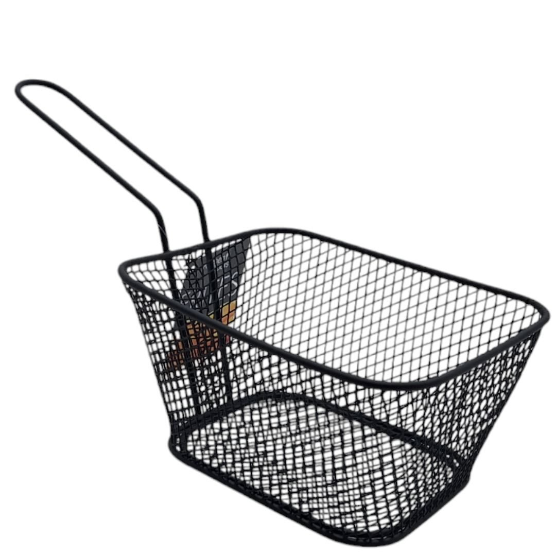 KOSZYCZEK DO SERWOWANIA FRYTEK PRZEKĄSEK MINI STALOWY KOSZYCZEK CZARNY, zdjęcie 3