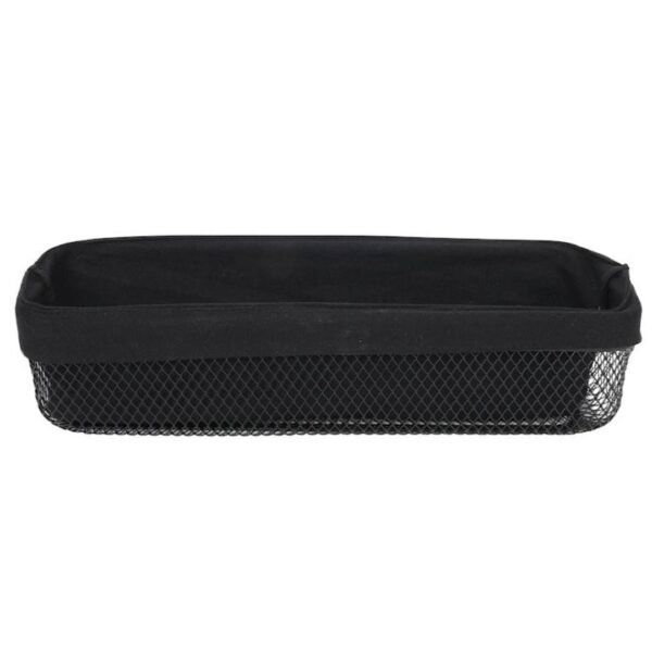 KOSZYK METALOWY CZARNY NA CHLEB PIECZYWO + WKŁAD Z TKANINY 40x13x9,5 cm