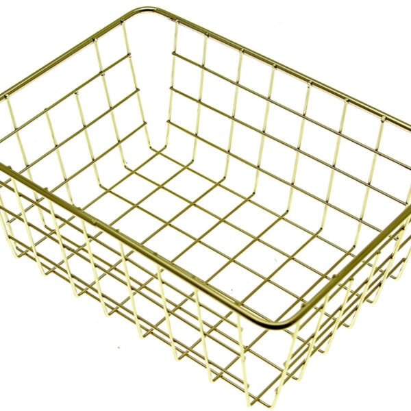 KOSZYK METALOWY ZŁOTY DRUCIANY NA PRZYPRAWY ORGANIZER OWOCE OZDOBNY
