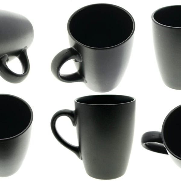 KUBEK x6 CZARNY KUBKI 300ml DO KAWY HERBATY