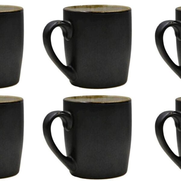 KUBKI CERAMICZNE 6x DO KAWY HERBATY 300ml SZARY