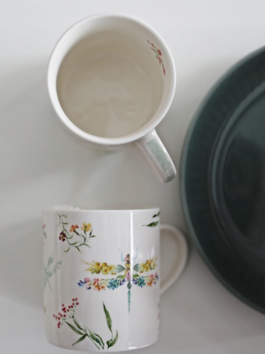KUBKI KUBEK CERAMICZNY 300 ml wzór Motyla i Ważki PAPILLON ZESTAW 2 SZTUK, zdjęcie 3