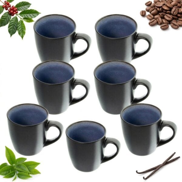 KUBKI ZESTAW 6 KUBKÓW CERAMICZNYCH DO KAWY HERBATY CZEKOLADY 300ml ZMYWARKA