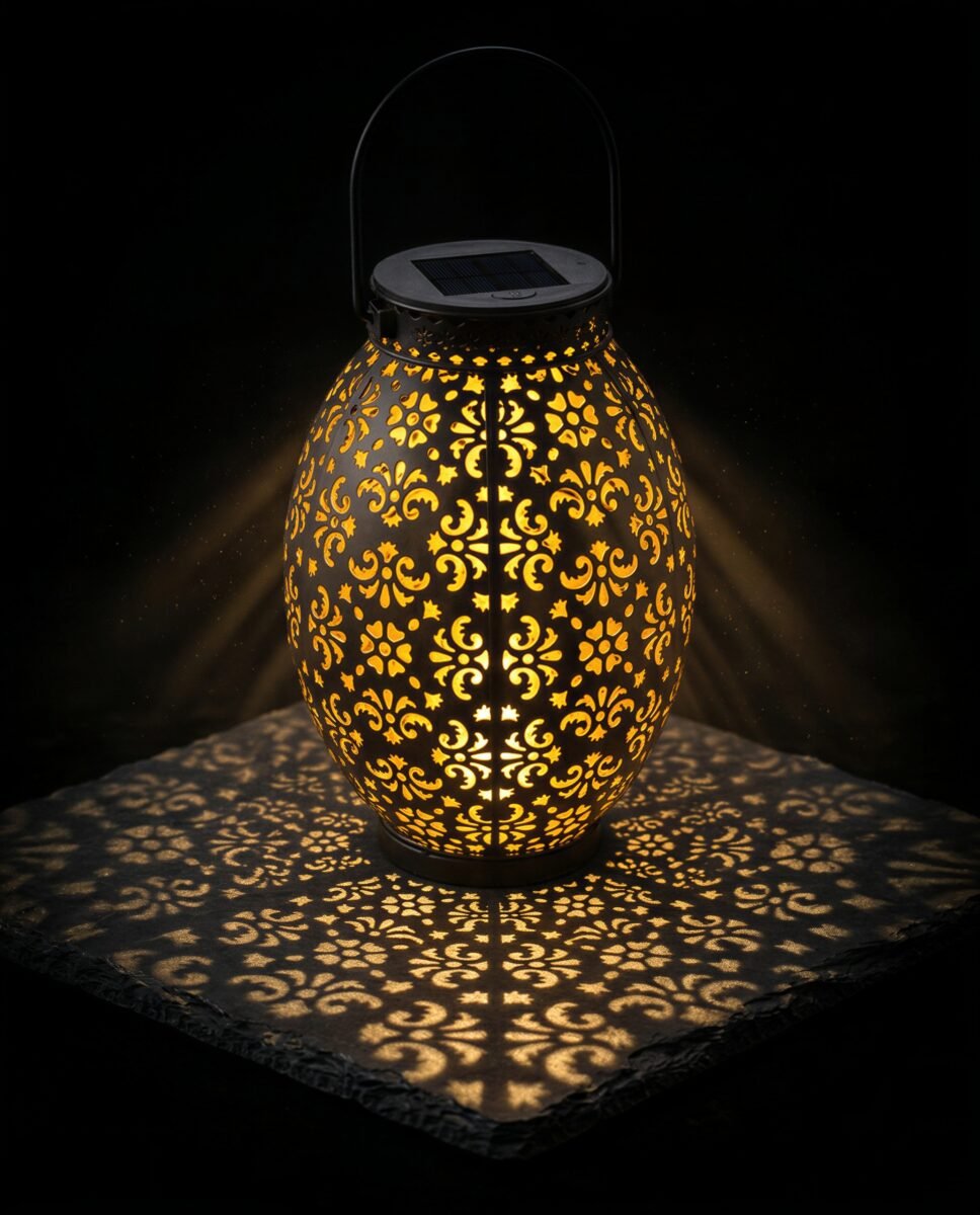 LAMPA LED LAMPION SOLARNY 31 CM OGRODWOY BALKONOWY METALOWA ŁAMPA, zdjęcie 3