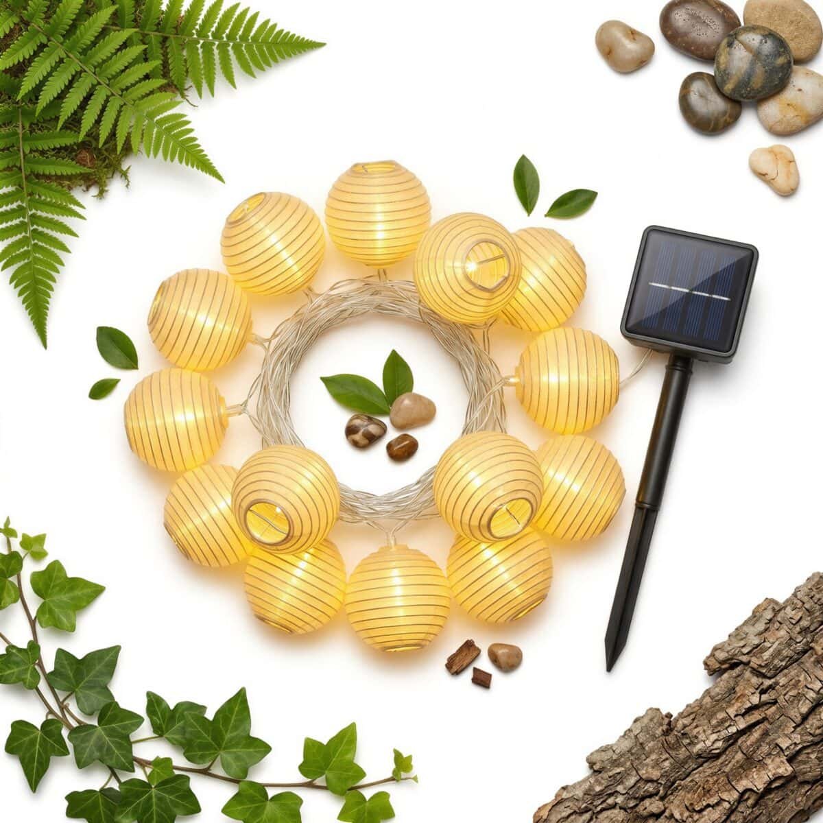 LAMPKI OGRODOWE GIRLANDA SOLARNA NA BALKON TARAS LED 440 CM ZESTAW 10 SZT., zdjęcie 1
