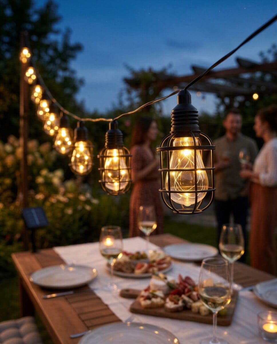 LAMPKI SOLARNE LED OGRODOWE GIRLANDA 10 LAMPIONÓW 1,7 M bez aklumulatorka, zdjęcie 1
