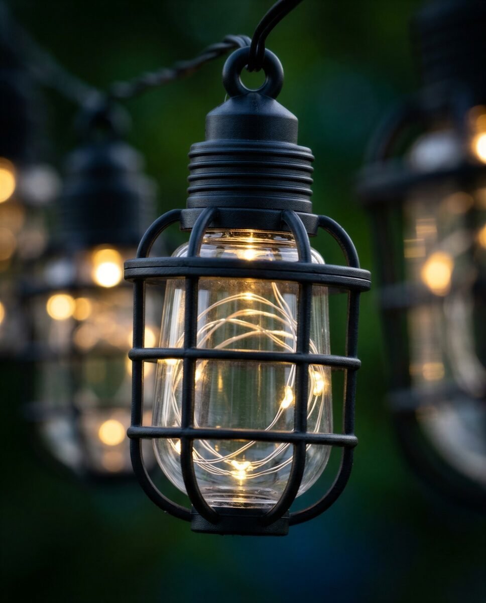 LAMPKI SOLARNE LED OGRODOWE GIRLANDA 10 LAMPIONÓW 1,7 M bez aklumulatorka