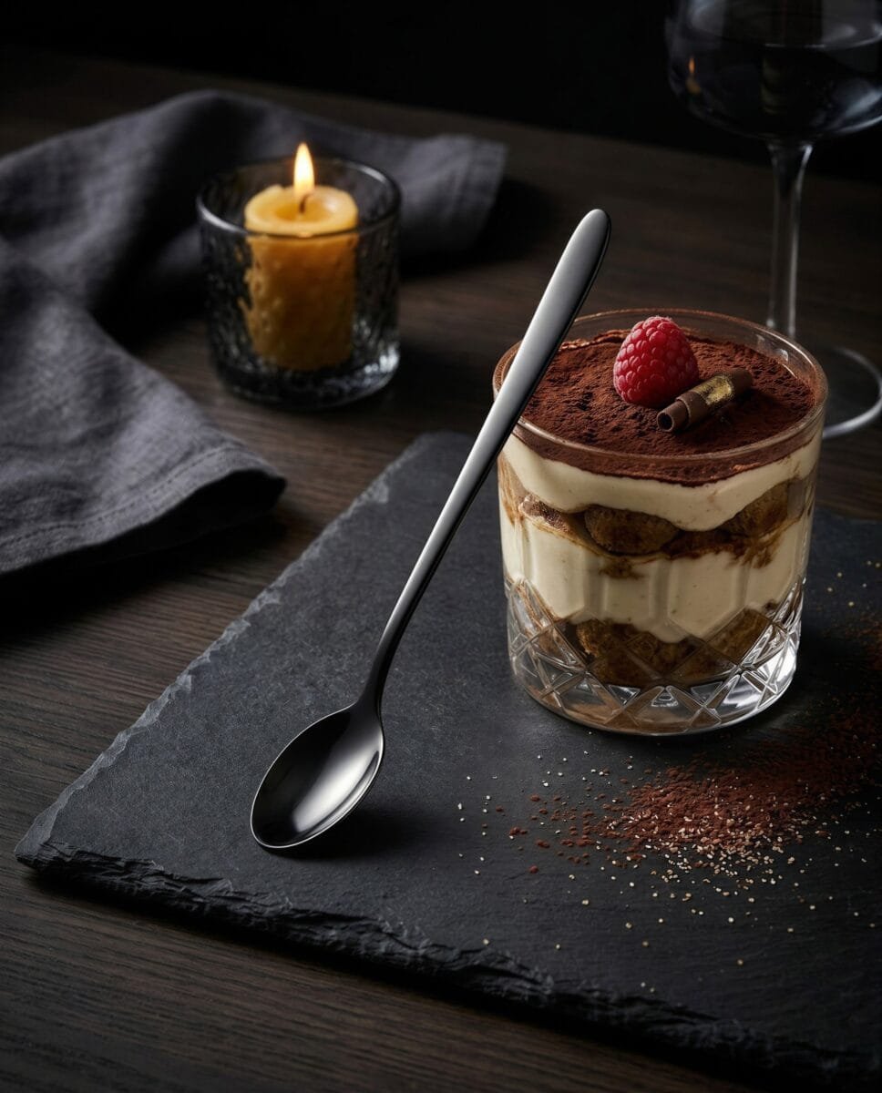 ŁYŻECZKI DŁUGIE 20 CM DO LODÓW LATTE DESERÓW CZARNE STALOWE ZESTAW 6 sztuk, zdjęcie 15