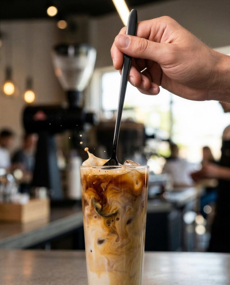 ŁYŻECZKI DŁUGIE 20 CM DO LODÓW LATTE DESERÓW CZARNE STALOWE ZESTAW 6 sztuk, zdjęcie 5