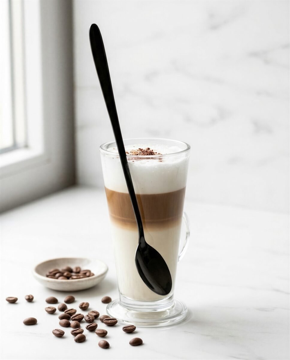 ŁYŻECZKI DŁUGIE 20 CM DO LODÓW LATTE DESERÓW CZARNE STALOWE ZESTAW 6 sztuk, zdjęcie 6