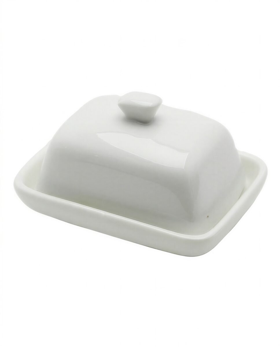 MASELNICZKA MAŁA PORCELANOWA POJEMNIK NA MASŁO MINI 40G BIAŁA, zdjęcie 3