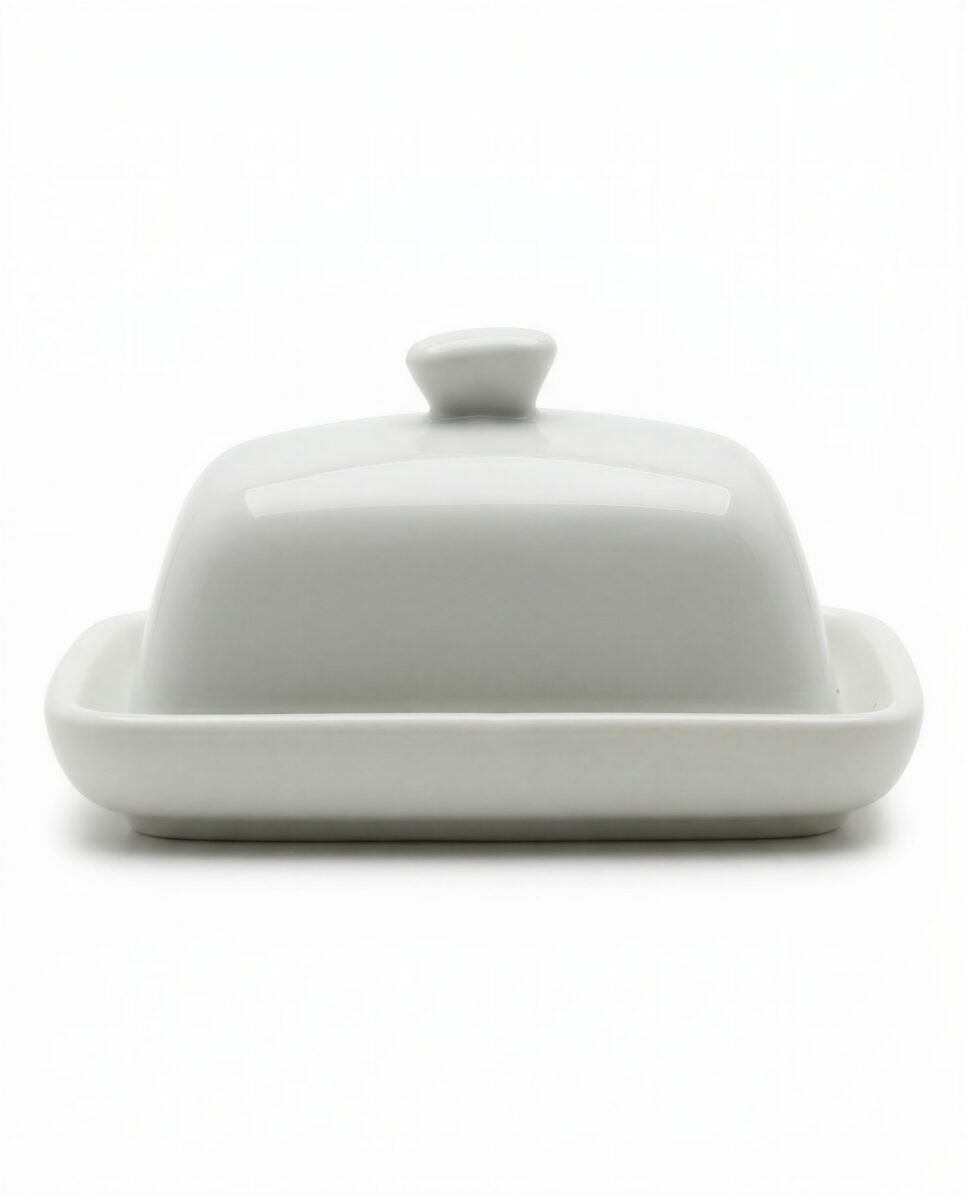 MASELNICZKA MAŁA PORCELANOWA POJEMNIK NA MASŁO MINI 40G BIAŁA, zdjęcie 5