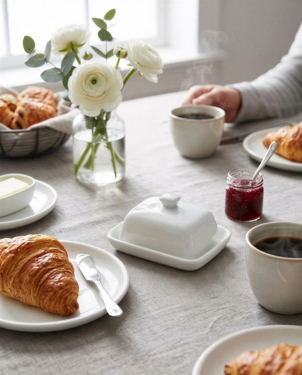 MASELNICZKA MAŁA PORCELANOWA POJEMNIK NA MASŁO MINI 40G BIAŁA, zdjęcie 8