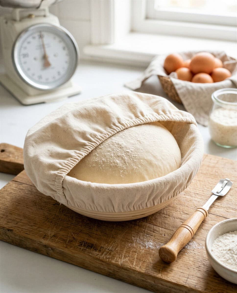 MATERIAŁOWY POKROWIEC DO KOSZYKA RATAN NATURALNY Ø 23CM DO GAROWANIA CIASTA, zdjęcie 8