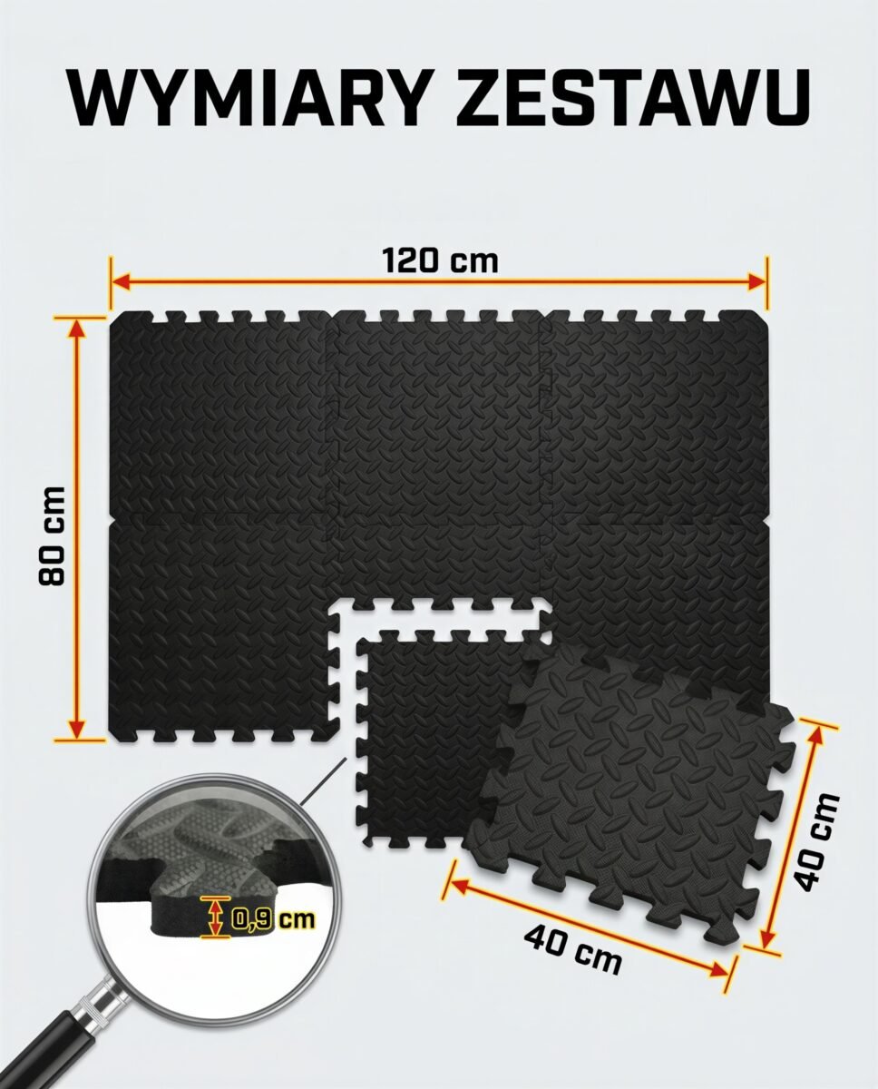 MATY POD BASEN OCHRONNE 120X80 cm PIANKOWE PUZZLE DO JOGI CAMPERA CZARNA, zdjęcie 11