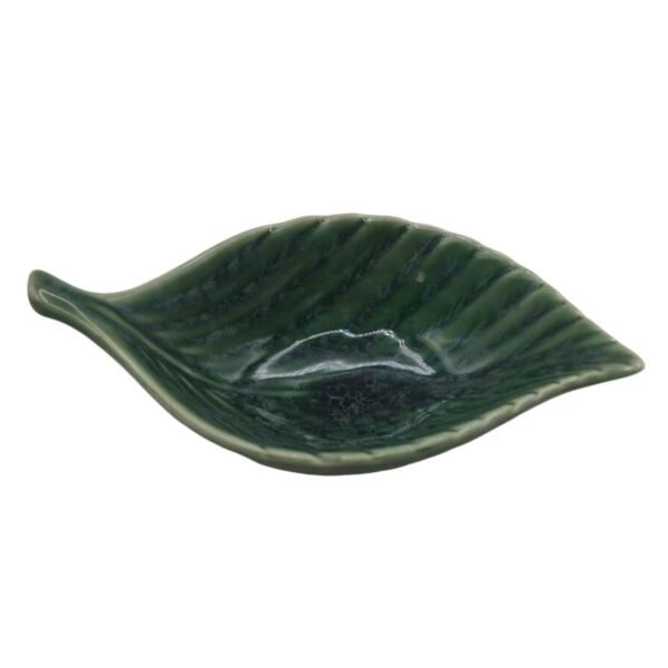 MISECZKA CERAMICZNA LIŚĆ 15 CM HERBE DO DIPÓW SOSU PRZEKĄSEK ZIELONA 200ml