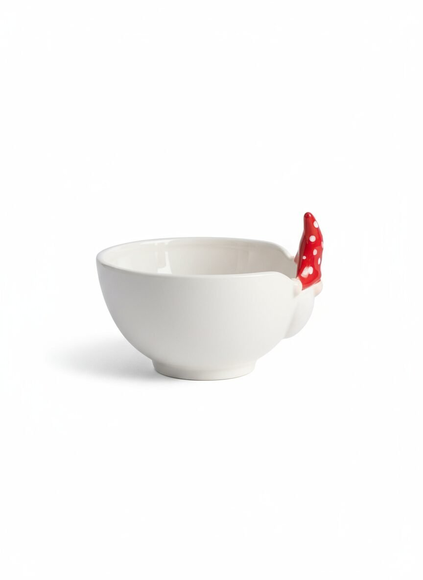 MISECZKA NA SŁODYCZE GNOM CZERWONO-BIAŁA 13,5X12,5CM PORCELANA DO SERWOWANI