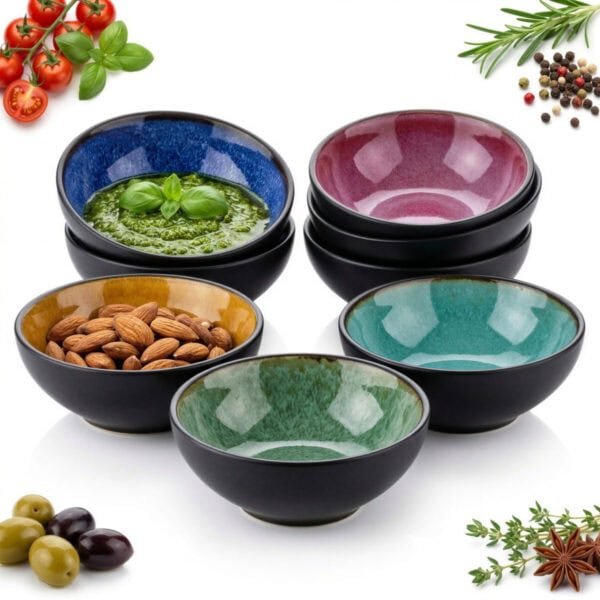 MISECZKI CERAMICZNE DO PRZEKĄSEK DIPÓW SOSÓW 200 ML ZESTAW 6 SZT. MIX