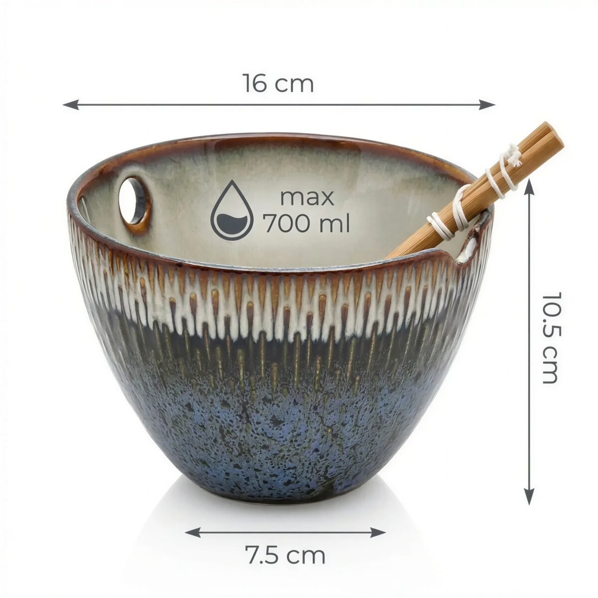 MISKA CERAMICZNA DO ZUPY RAMEN 0,7L TALERZ GŁĘBOKI OBIADOWY DESERÓW Ø16 CM, zdjęcie 14