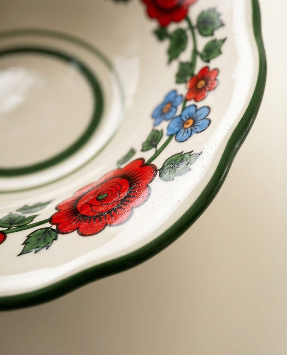 MISKA CERAMICZNA SALATERKA OBIADOWA DO SERWOWANIA ZUPY KWIATY 17 CM HALINKA