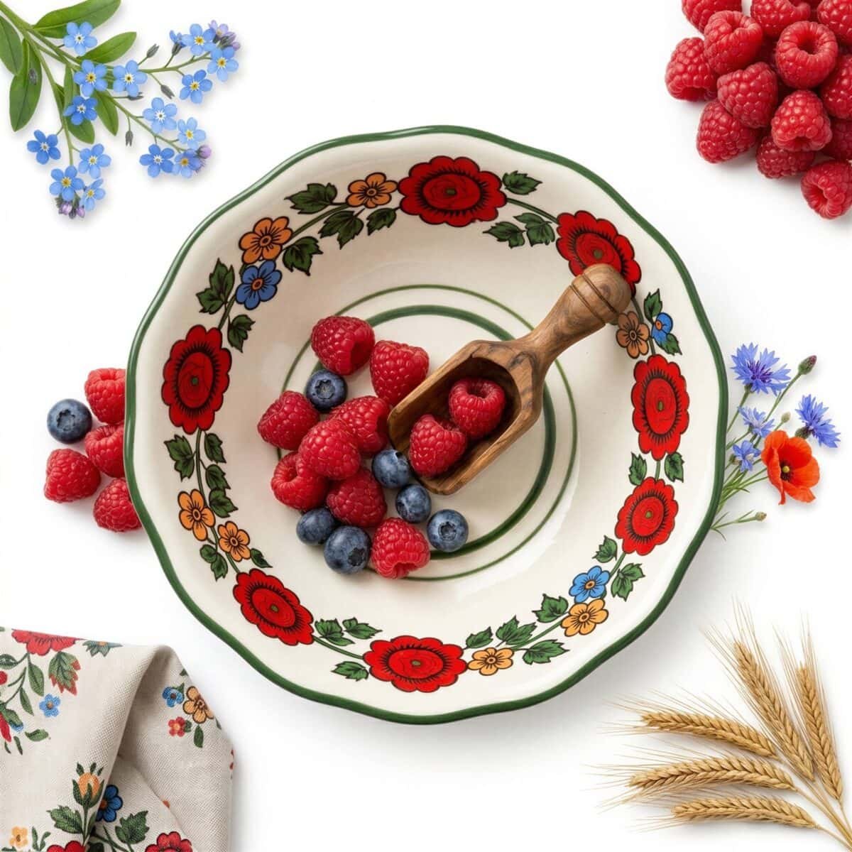 MISKA CERAMICZNA SALATERKA OBIADOWA DO SERWOWANIA ZUPY KWIATY 17 CM HALINKA, zdjęcie 1
