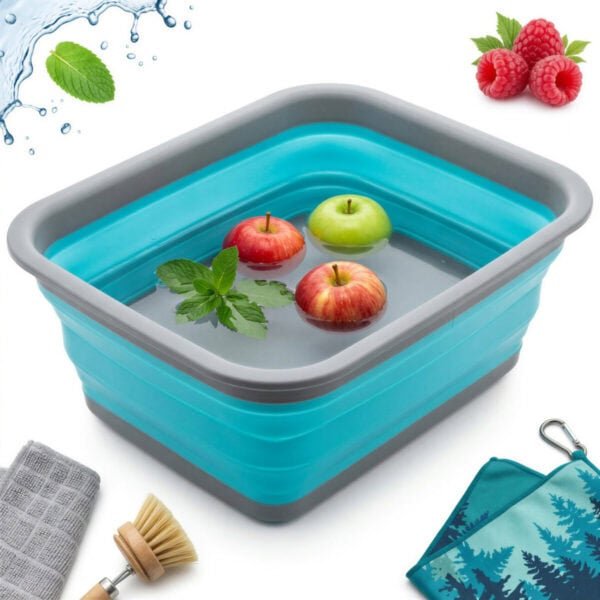 MISKA SILIKONOWA SKŁADANA 7,5L UNIWERSALNA TURYSTYCZNA DO MYCIA 37×28×12 CM