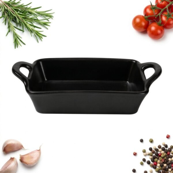 NACZYNIE ŻAROODPORNE FORMA DO PIECZENIA ZAPIEKANIA CERAMICZNA CZARNA 800 ML