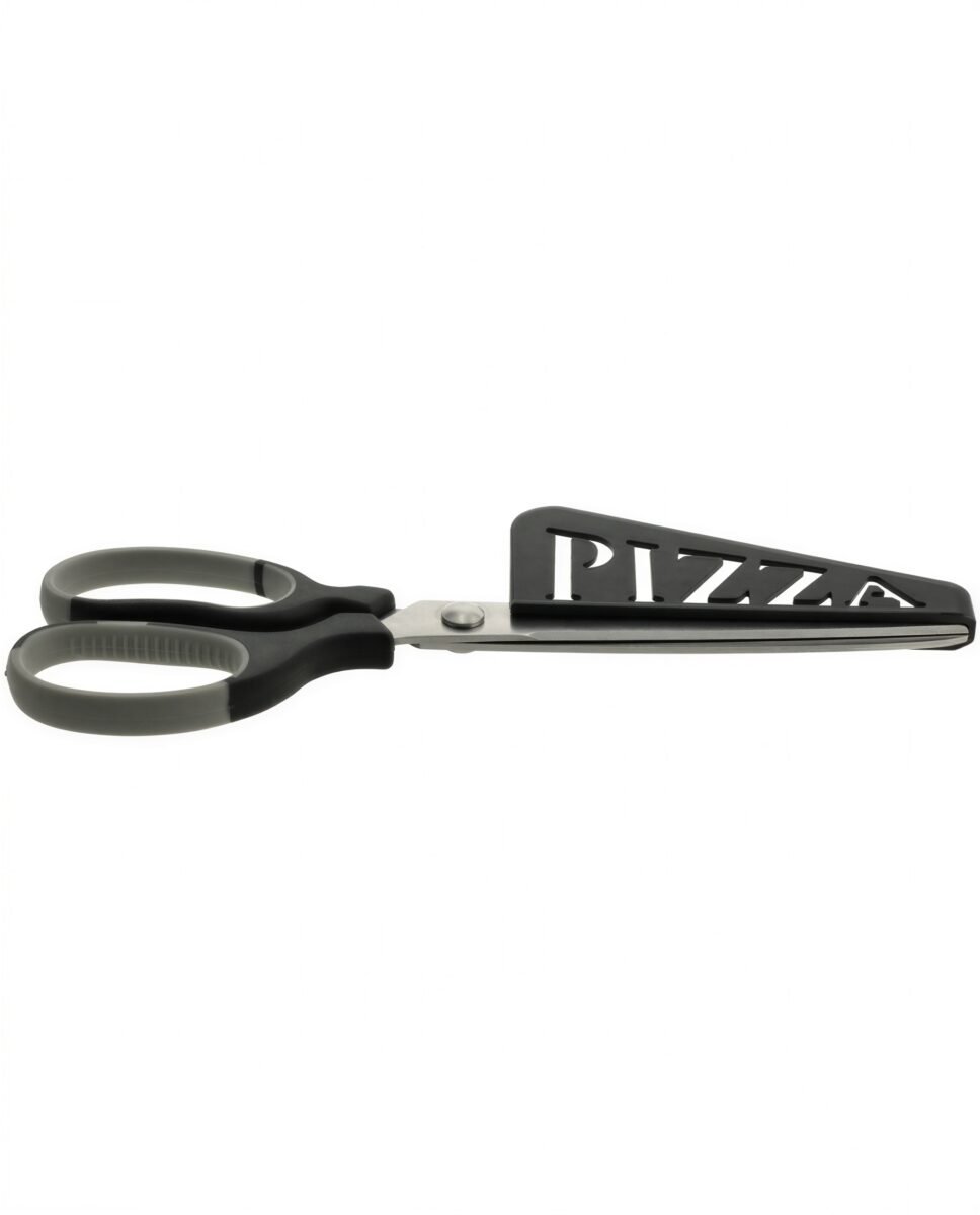 NÓŻ DO KROJENIA PIZZY NOŻYCZKI Z ŁOPATKĄ DO KROJENIA PODAWANIA CZARNE 31CM
